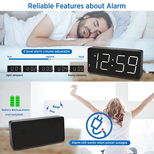 Peakeep MHP6010 Digital Alarm Clock For Bedroom Bedside thumb #3