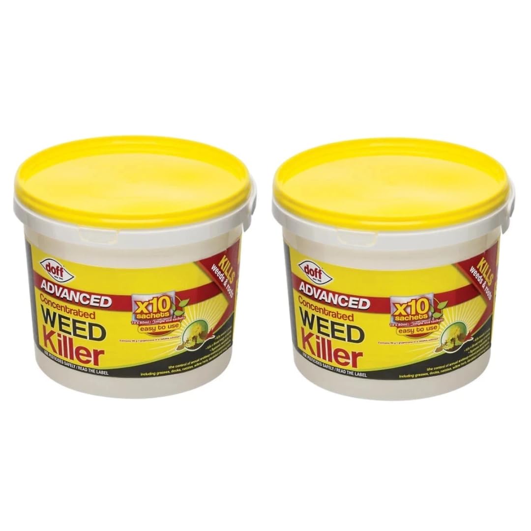 Concentrated Weedkiller Sachets Kills Weeds & Roots Glyphosate Formula Easy to Use 80ml Sachets Effective on Brambles, Ivy, Nettles & Tree Stumps (2 Box 10 Sachets (20))