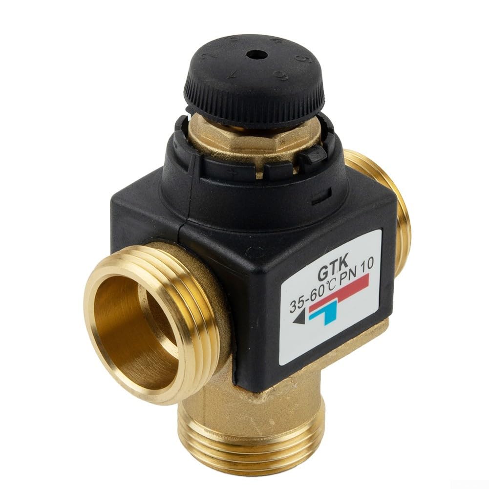 Valvola miscelatore termostatica, 3 vie 35-60C filettatura maschio DN20 DN25 per sistema di controllo della temperatura dell'acqua (DN25)