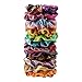 Produktbild Allegorly Scrunchies, 50 Stück Haargummis Frauen Mädchen Haar Scrunchies Samt Elastische Haarbänder Pferdeschwanz Haarband mit Tasche Bunten (One Size, 12 Stück A)