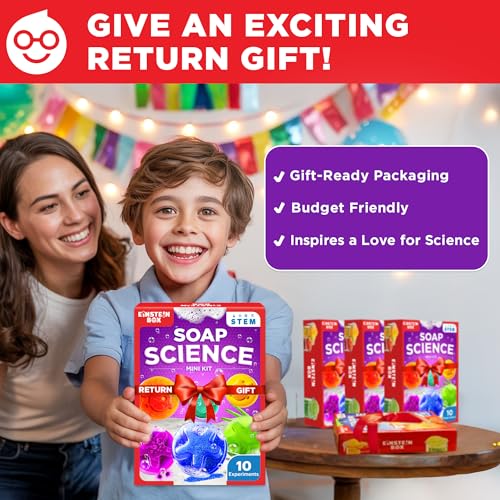 Image of Einstein Box Return Gift for Kids Age 6-12 Years | Fun DIY Science Soap Making Kit with Fish and Star Scented Soaps for Kids