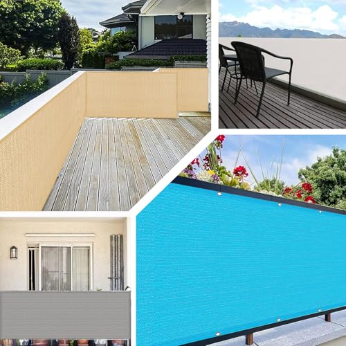 Brise-vue pour balcon contre les regards indiscrets en toile gris clair - 5