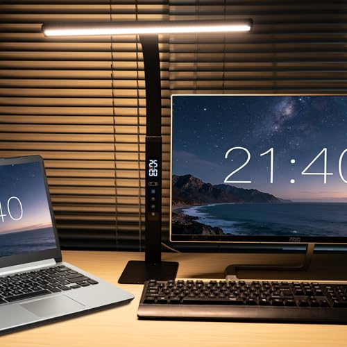 Schreibtischlampe LED Dimmbar 12W Augenschutz Tageslichtlampe Schreibtisch Schwanenhals Büro Tischlâ€¦ – Miniatur