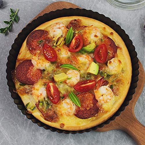 Gutsdoor Tart Pan 12 Inch with Removable Bottom Quiche Pan Nonstick Round Quiche Pie Pan (12 Inch) - Thumbnail 3