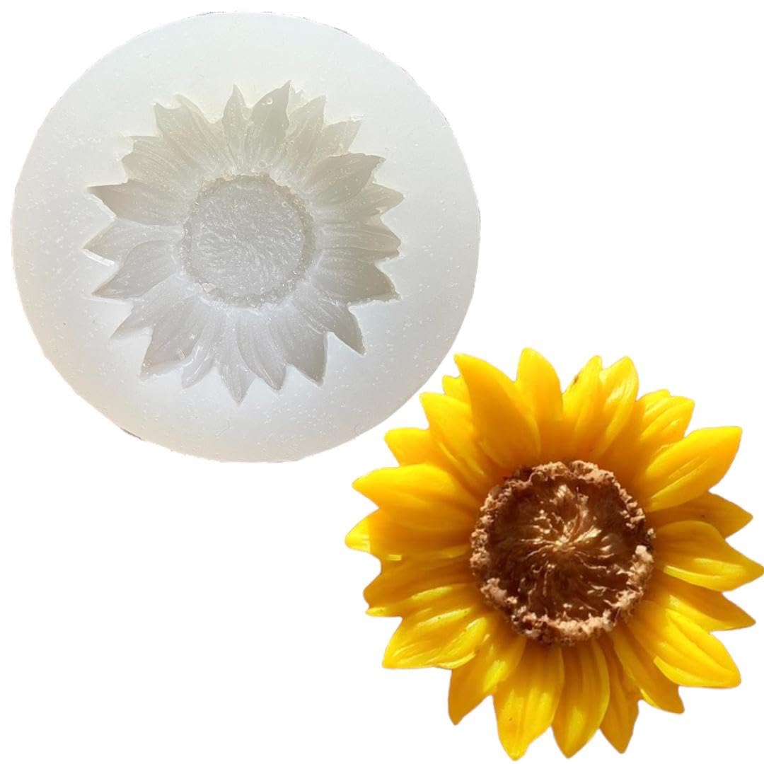 UKIYO international® - Silicone Molds Sunflower Shape 3D for Candle Making Flower Bouquet Mold Soap Resin Art and Craft Chocolate Cake Candle Topper Mould