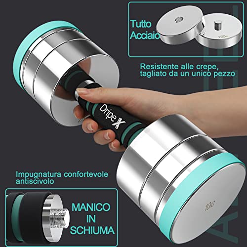 Dripex Set di Manubri 2 in 1 5kg 10kg 20kg Pesi