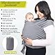 Alovez Baby Tragetuch Neugeborene, Elastisches Tragetuch Baby Neugeboren, Verstellbare Babytrage, Babytragetuch ab Geburt 3-20 kg (Grau)