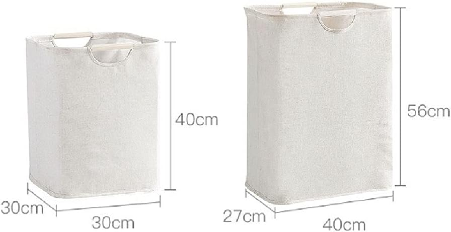 Capacity Storage Basket Dirty Clothes Basket Fabric Laundry Basket Portable Household Storage Box Portable (Color : White, Size : 30cm30cm40cm) (White 27cm*40cm*56cm)