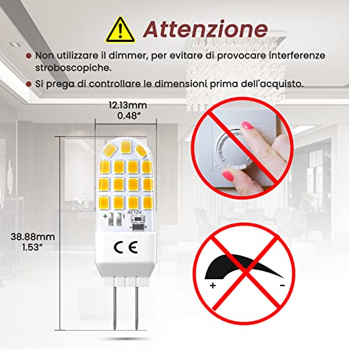 DoRight Lampadine LED DC 12V G6.35, 3.5W Lampadine...