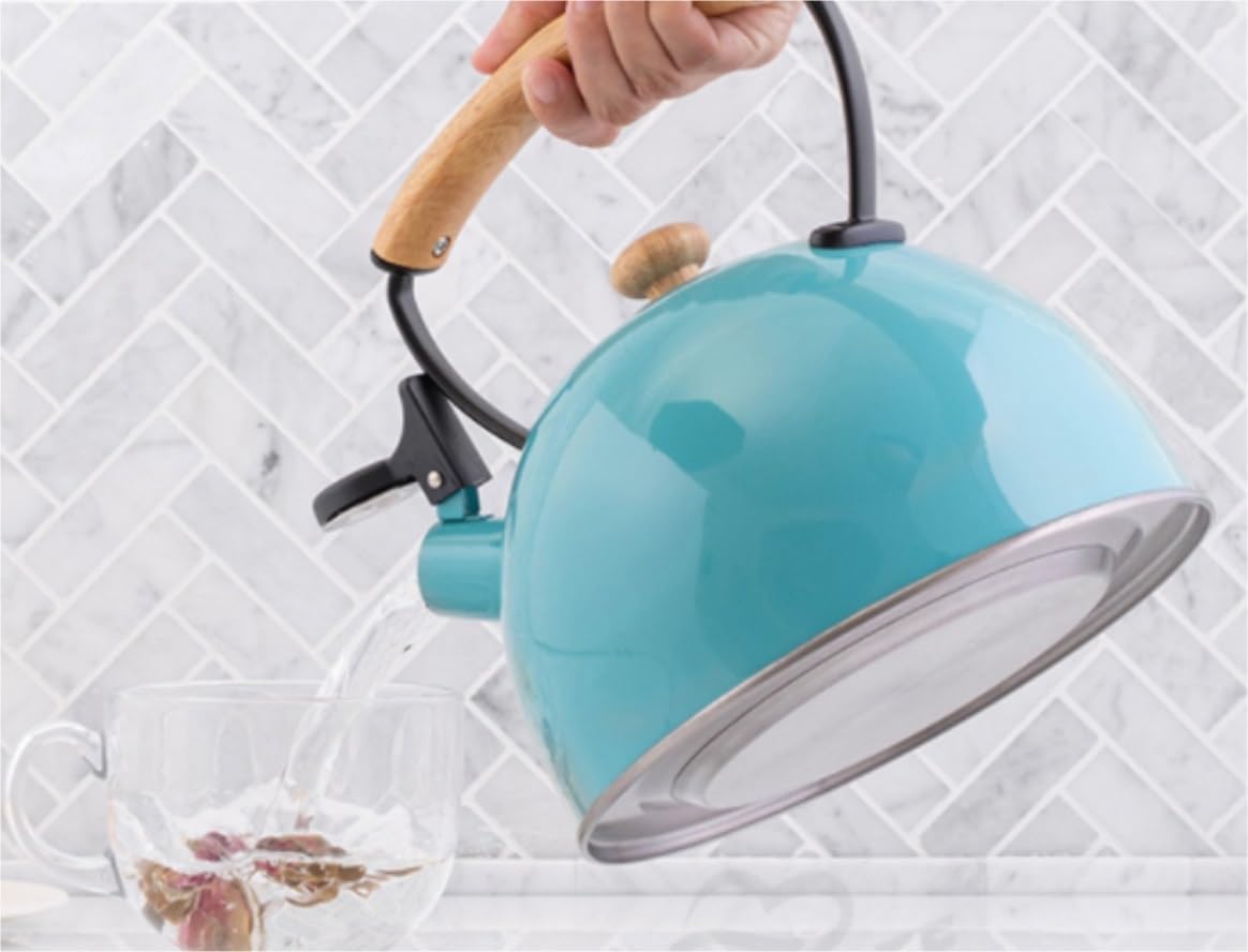 Czajnik z Gwizdkiem Czajnik Do Herbaty Na Kuchenkę Czajnik Do Herbaty Dzbanek Do Herbaty Gwiżdżący Czajnik Do Herbaty Z Ergonomicznym Uchwytem Zapewniającym Chłodzenie Gwizdanie Czajnik Czajnik Kuchen