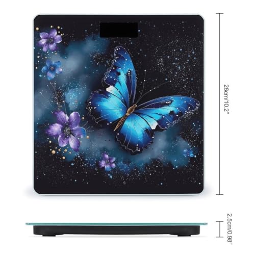 Báscula digital Galaxy azul mariposa para baño miniatura 2