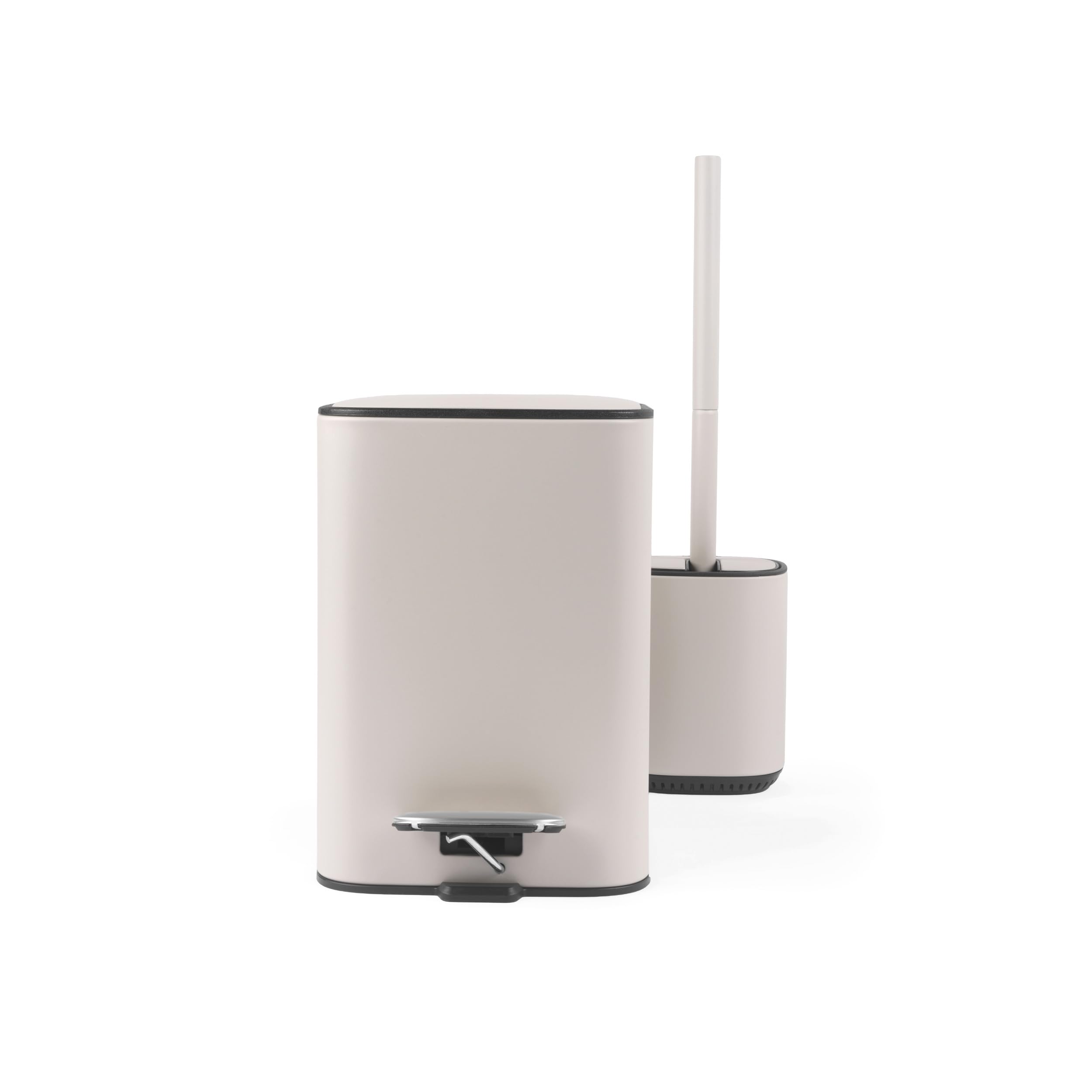 Beldray Bathroom Bin And Toilet Brush Set 3L Grey