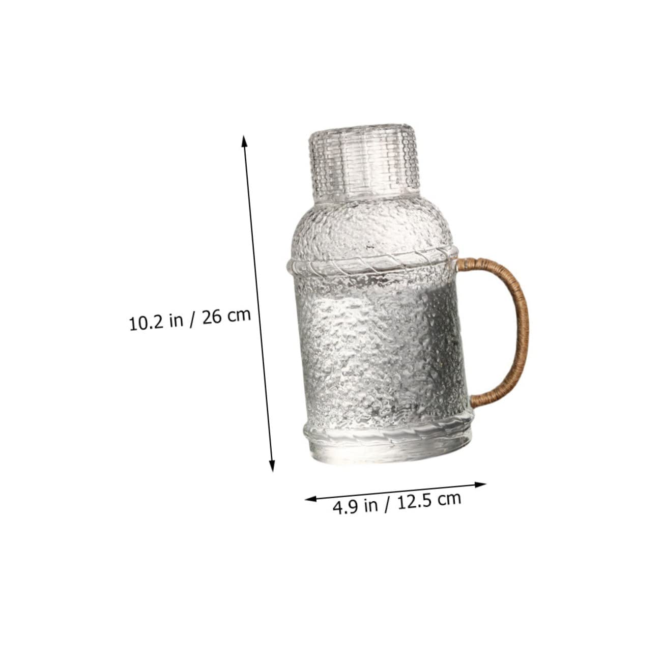 Jarra de Agua de Vidrio Diseño Antideslizante y Vertido Cómodo Capacidad de 2l Adecuado para Fiestas y Reuniones en Casa