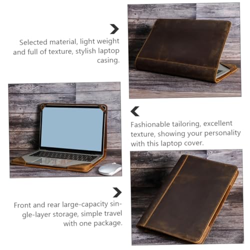 Funda para portátil de cuero café DOITOOL protectora para uso diario 6