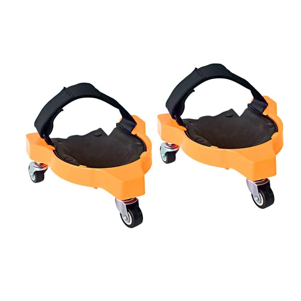 Lot de 2 genouillères robustes pour le travail - Avec roulettes - Capacité de rotation à 360 degrés - Sans soulever - Antidérapantes - Avec sangles réglables