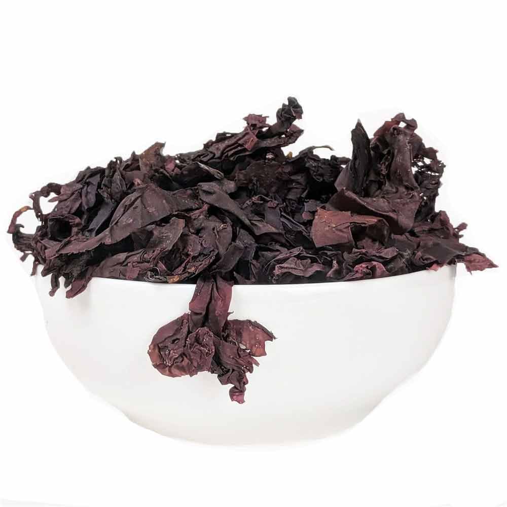 Bio Alga Dulse Copos 2 mm | 50 g de Atlántico Norte | Palmaria palmata es rica en vitamina B12 | ALGALICIOUS Algas irlandesas silvestres y recolectadas manualmente