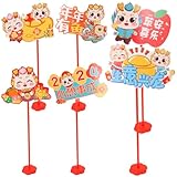 Decoraciones de fiesta de año nuevo chino: hechas de material plástico y papel para su uso, livianas para facilitar su sujeción, decoraciones chinas