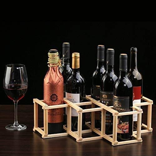 Soporte para 10 botellas de vino plegable de madera miniatura 3