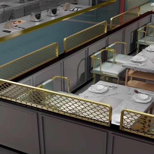 Cloison semi-privée ajourée dorée pour comptoir de restaurant chic