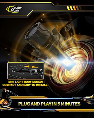 Image of Cougar Motor H13 Bulbs, 9008 Fog Lights 6500K White Non-Polarity H13 Fog Bulb or Off-Road Use Plug and Play - Pack of 2