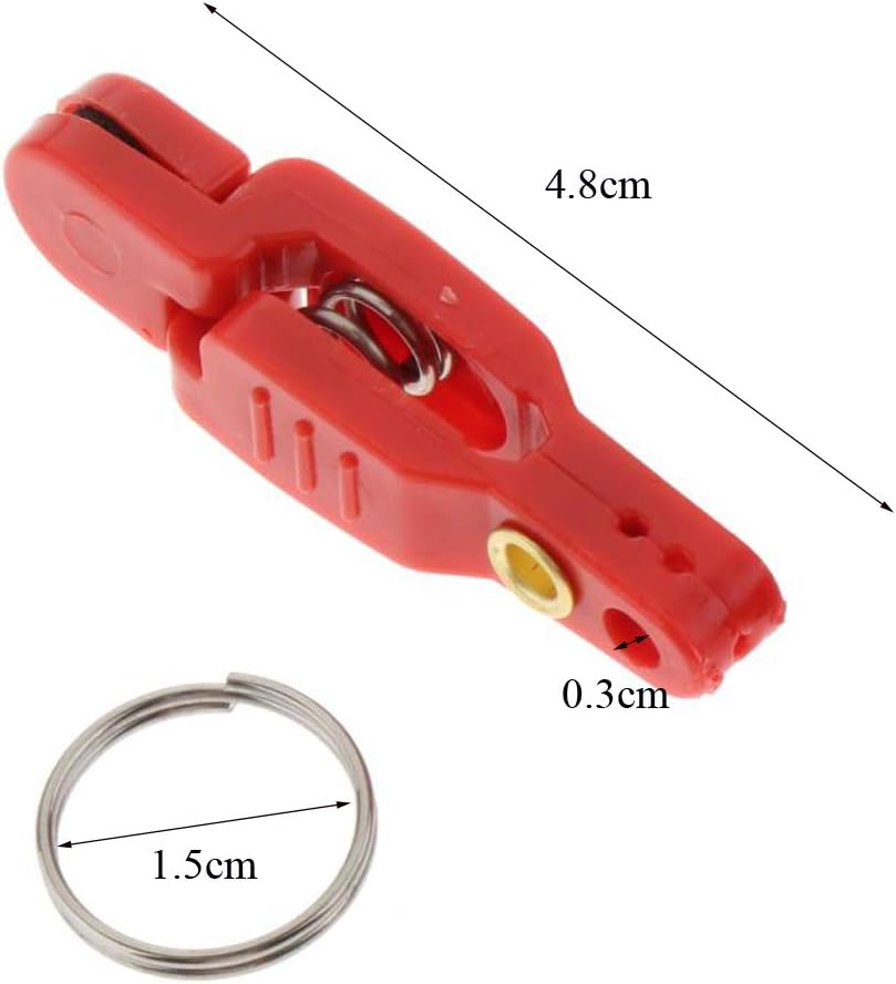 10pcs Fishing Line Clips with O Shaped Rings Snap Weight Release Clip for Offshore Fishing Planer Board Kite Heavy Tension Snap Release Clip Downriggers Outrigger Release Clips -Black