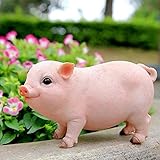 Garden Statue Baby Pig Decorative Garden Figurines Gift, Cute Pig Garden Statue Resin Lawn Ornaments