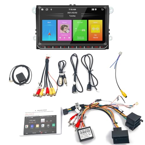 Radio de coche Android 12 doble DIN con Carplay y control de volante