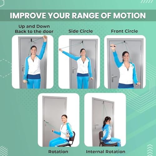 Image of AARAM Shoulder Pulley for Exercise & Physiotherapy - Frozen Shoulder ROM Recovery Kit | Over Door Rope Pulley with Smooth Action | Home Shoulder Exercise Equipment for Arm & Hand Rehabilitation