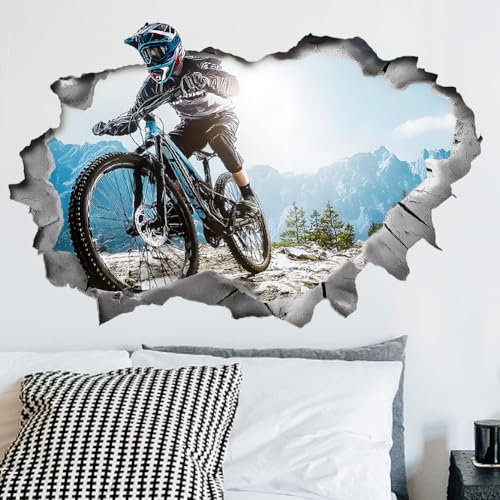 SUPERDANT Stickers Muraux 3D pour Vélo Motocross VTT Sticker Mural