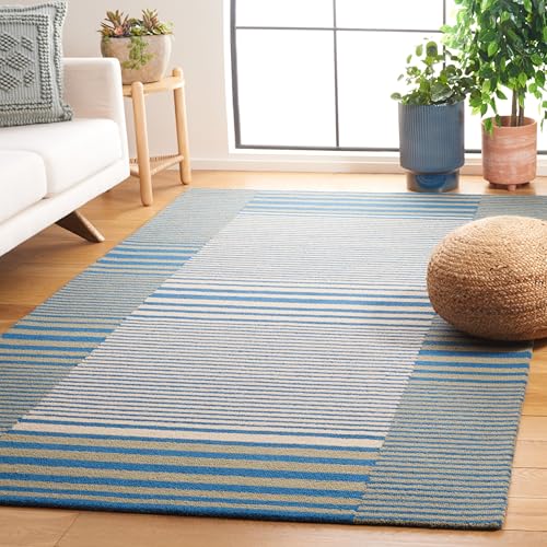 Image of Hand Tufted Wool Carpets Anti Shedding Rug Modern Carpets for Living Room Size 8x11 Feet