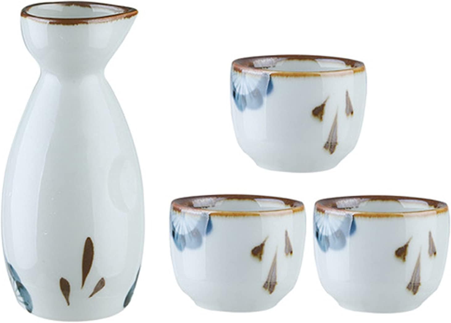 Ensemble de saké, Ensemble de Tasses à saké Japonais Traditionnel, Peint à la Main, Tasses en céramique, Verres à vin Faits à la Main, Ensemble de 4