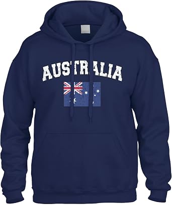 Cybertela Faded Distressed Australian Australia Flag Sweatshirt Hoodie Hoody