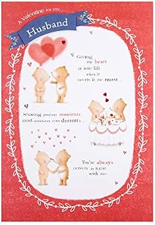 Hallmark Valentine Card for Husband from Hallmark - Embossed Character Design with Verse