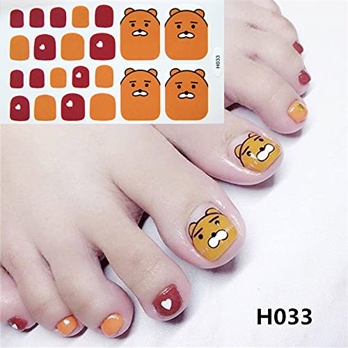 Selbstklebend Nagelfolie Sticker,Glossy False Toe Nails Full Cover Künstlicher Stick am Fuß Nagelspitzen für Frauen und… – Bild 3