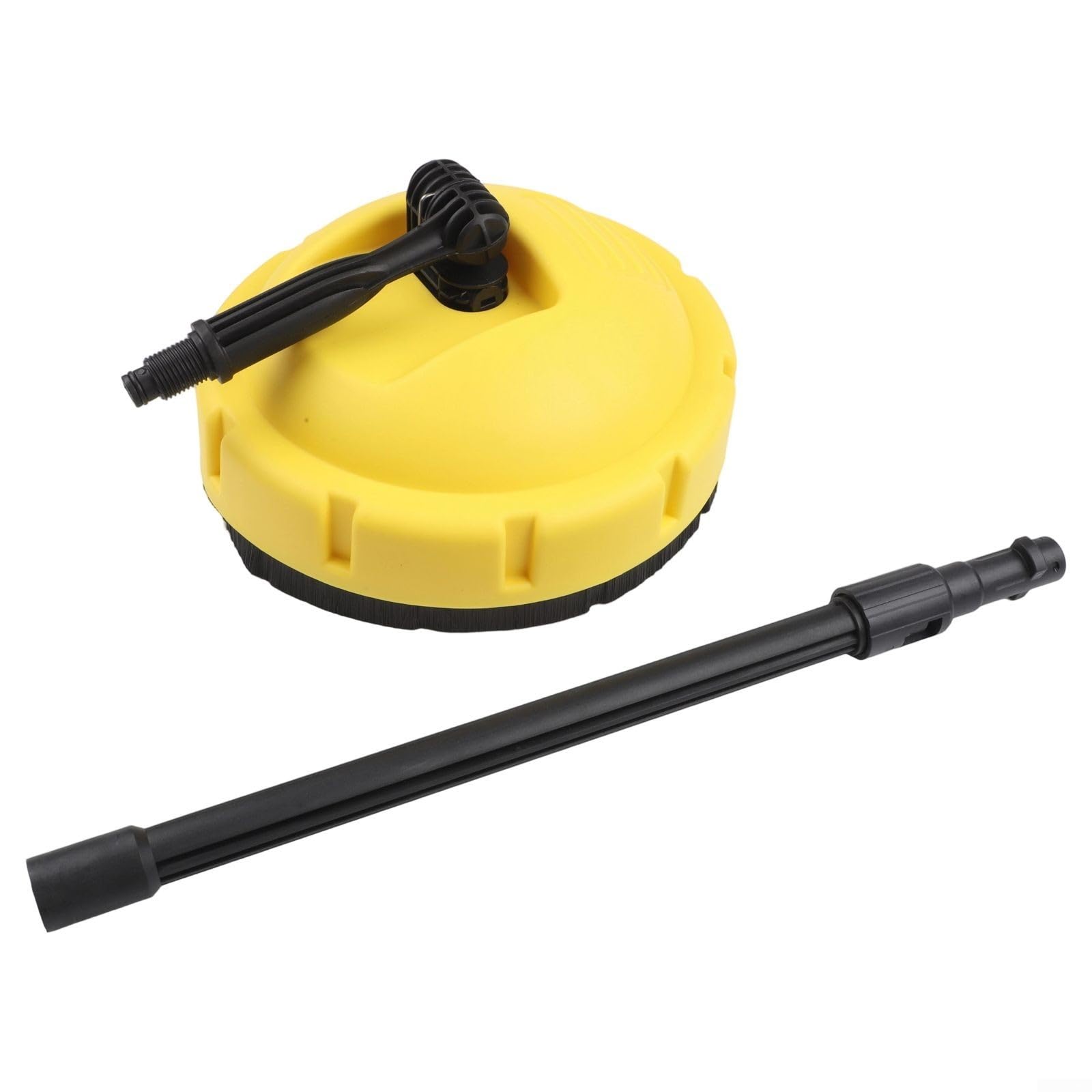 Lot de 2 brosses rotatives pour nettoyeur haute pression avec poignée pour nettoyage en profondeur des allées de jardin, jaune et noir