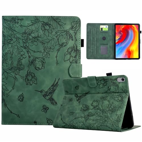Étui iPad Pro 11 M4 2024 housse portefeuille cuir avec rabat de protection vert