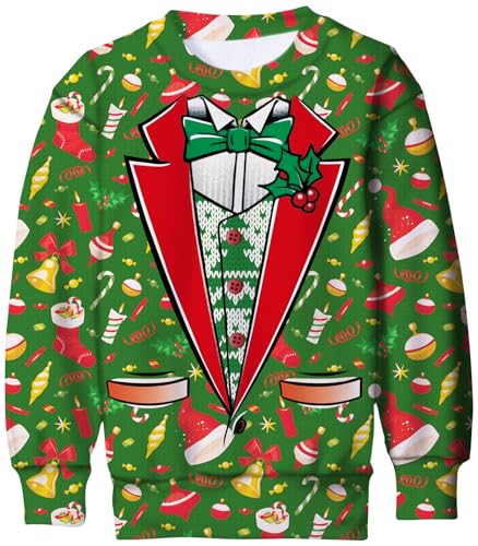 BFUSTYLE Boy Girl Ugly Christmas Sweatshirt Kids Fleece Cool Xmas Pullover 4-16 Years