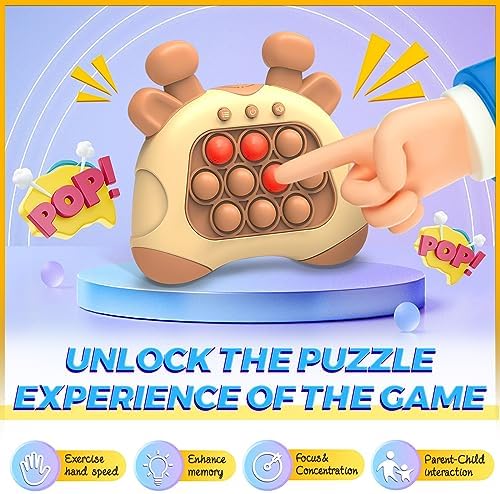 FORLINX Pop It Game for Kids,Handheld Pop Game Quick Push Pop Game Electronic Game Sensory Fidget Toys for Adult Kids Birthday Gifts for Kids 3 4 5 6 7 8+ Year Old Boys and Girls(Green) 4 51SIKoheRhL. AC