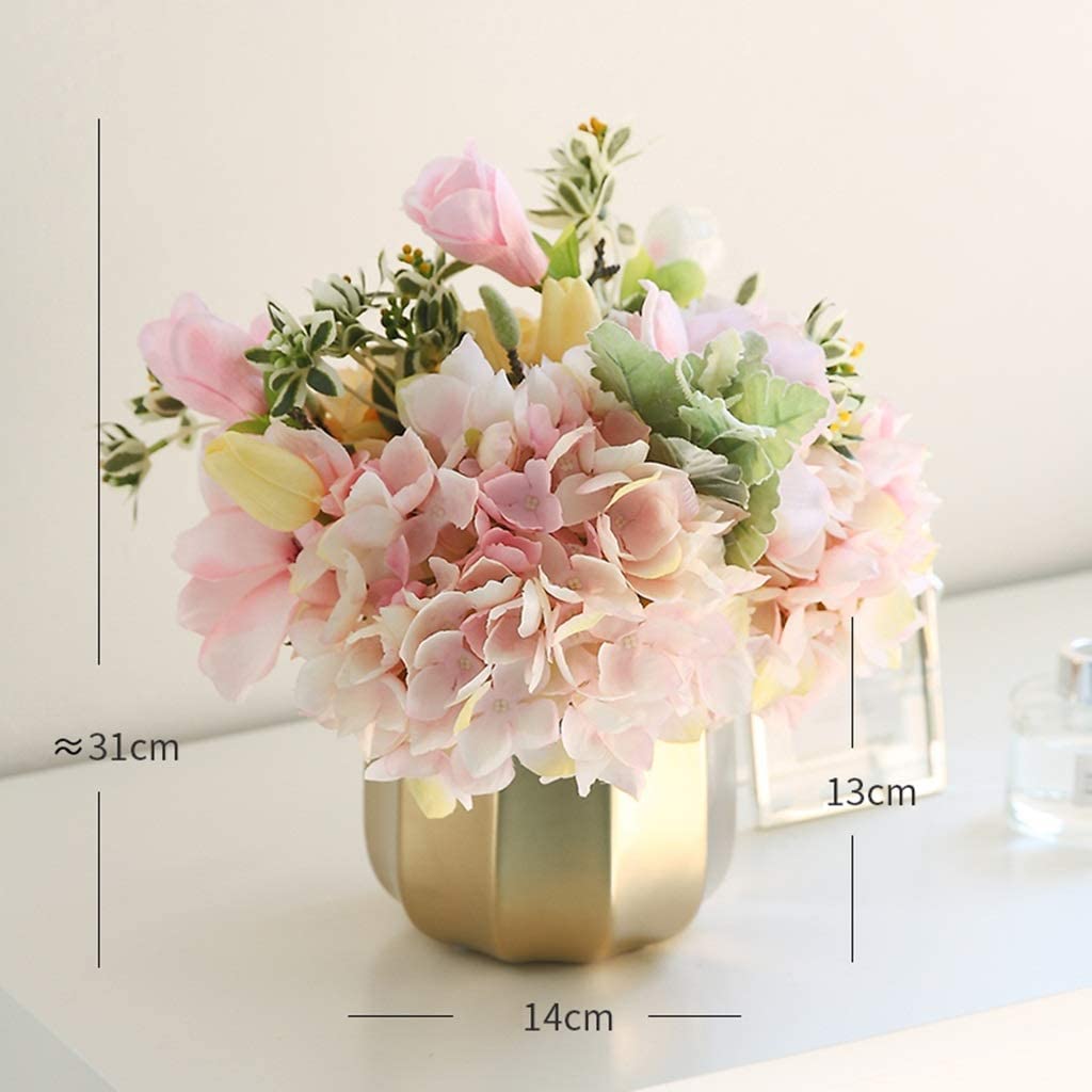 Phalaenopsis Hydrangea Künstliche Blumen-Set Mit Vase Kunststoff-Blume Für Zuhause Hochzeit Party Wohnzimmer Gefälschte Blumendekoration charmant