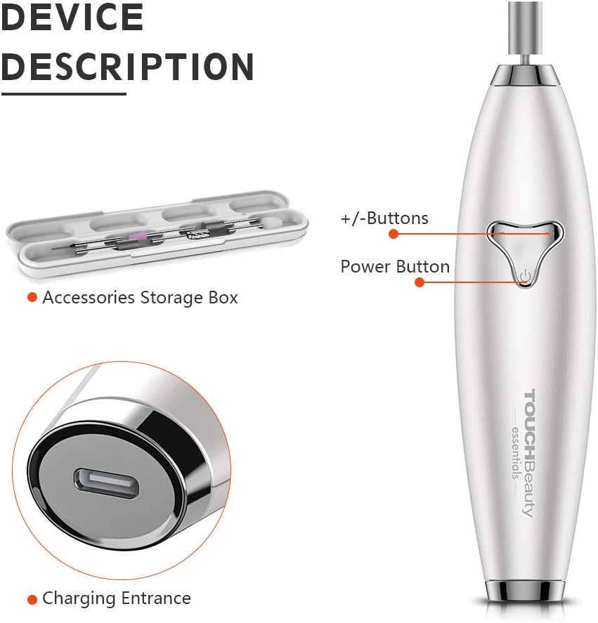 Image showing the power button, +/- buttons, and USB-C charging entrance on the device.