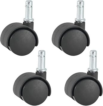 4 Pcs M8 1 Inch Circlip Stem Caster Wheels Plastic Swivel Casters Small Furniture Swivel Wheels File Cabinet Caster Wheels Table Shelf Casters Office Chair Casters