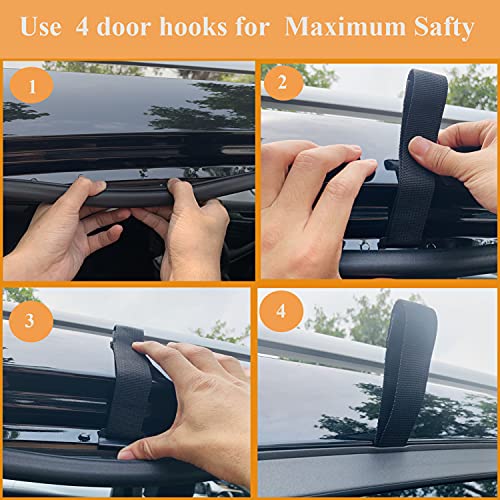 ECWKVN Car Roof Bag Cargo Carrier, 20 Cubic Ft Waterproof Rooftop Cargo Bag with 6 Reinforced Straps + Storage Bag, Heavy Duty Roof Cargo Carrier Bag for All Vehicle with/Without Rack - Thumbnail 5
