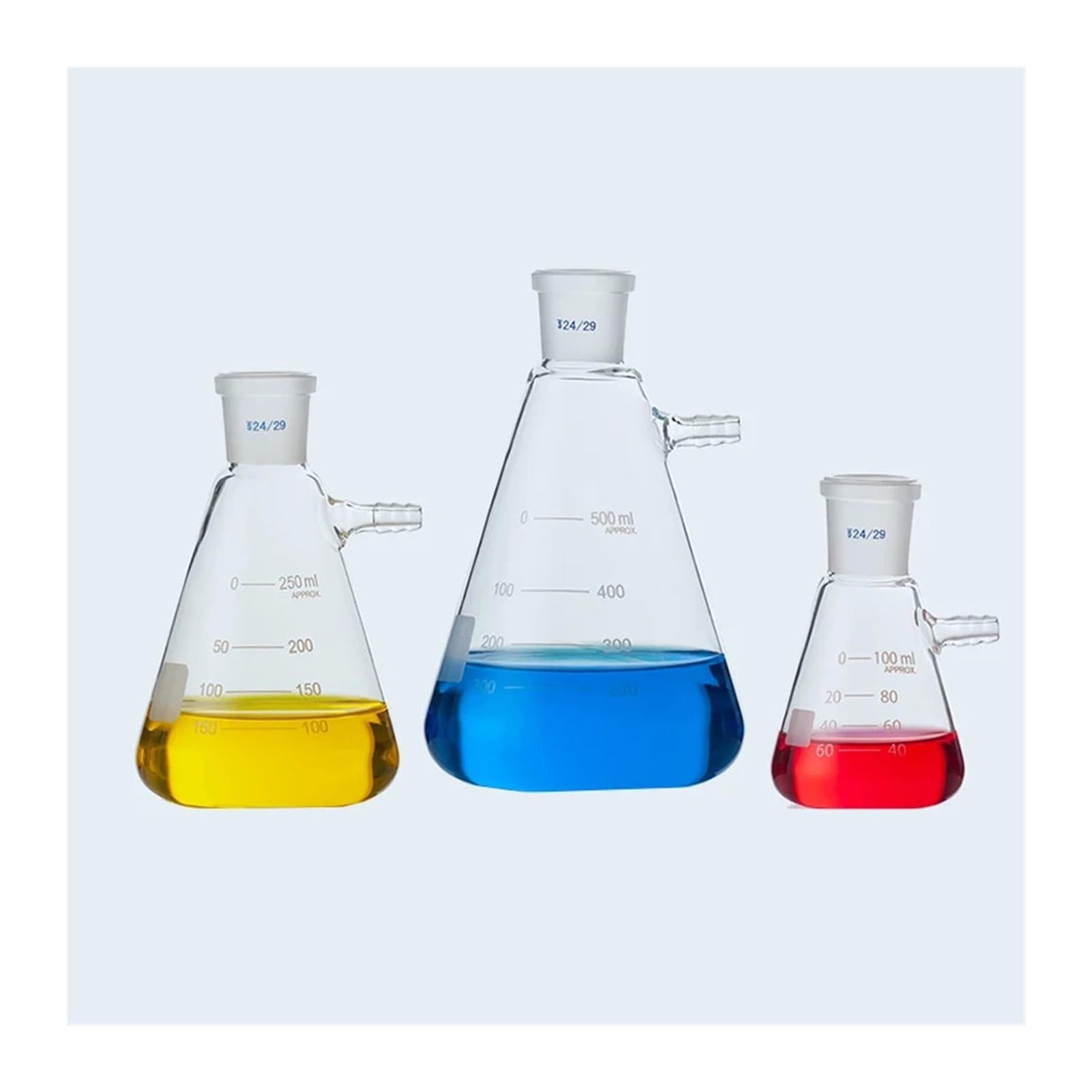 matraz de fondo redondo， Frasco de filtración con boca de molienda al vacío de vidrio for laboratorio, 50-2000 ml(500ml caliber19)