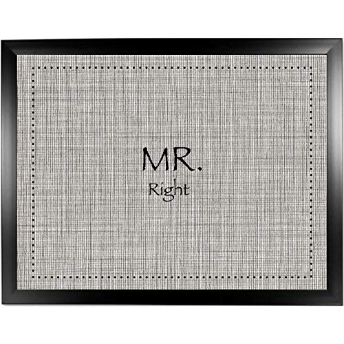 MR and MRS Lap Tray with Cushion: High Quality Bean Bag Laptop Tray, Bed Breakfast TV Diner Pillow Tray for Eating (Mr Right Vintage Black)