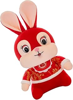 Toyvian Ornamento Boneca Coelho De Ano Decoração De Mesa Almofadas Vermelhas Ano Mascote Mascote Decoração De Ano Vermelha Coelho De Pelúcia