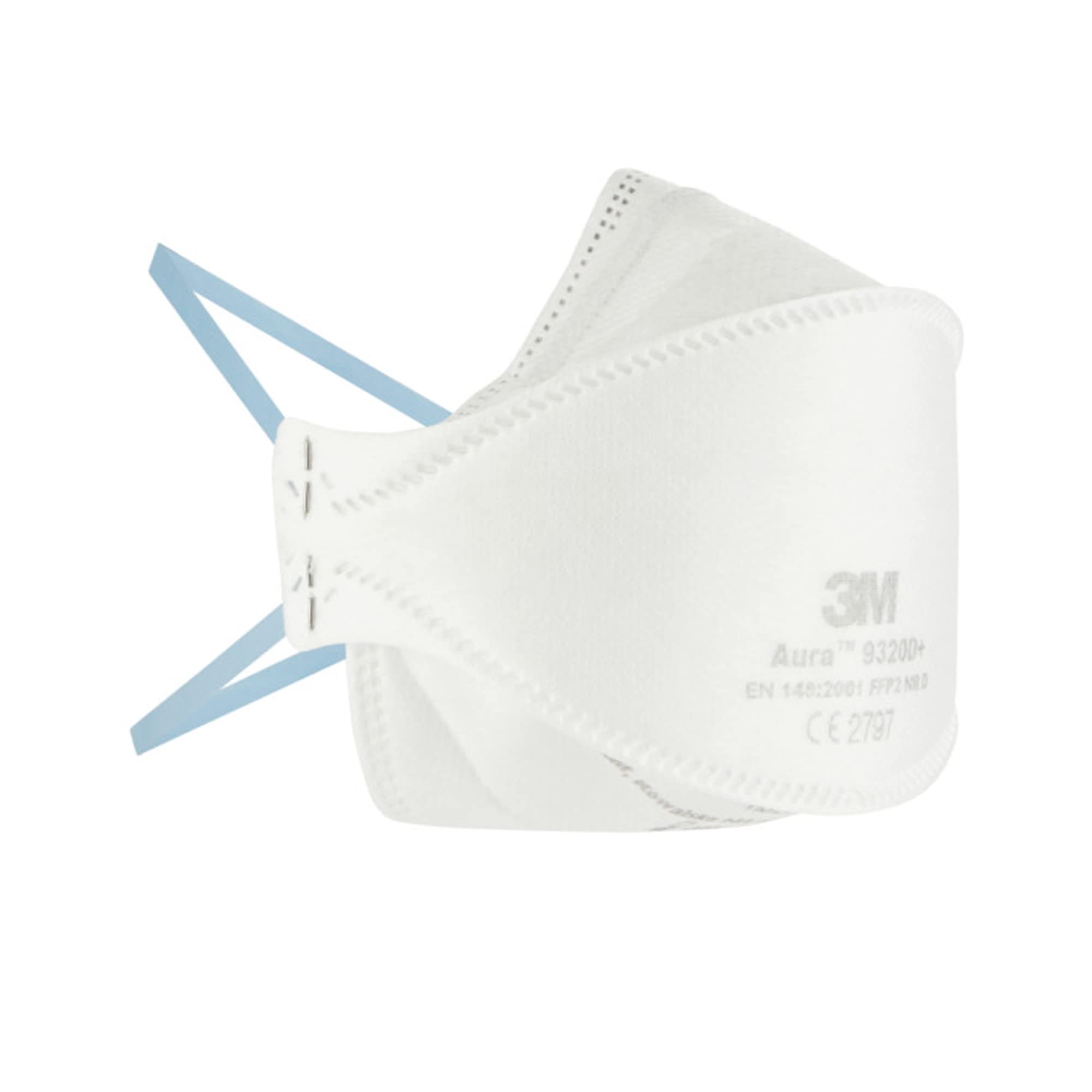 3M Aura 9320D+ FFP2 - Mascarilla de protección respiratoria desechable con partículas FFP2, sin válvula, 5 unidades/caja