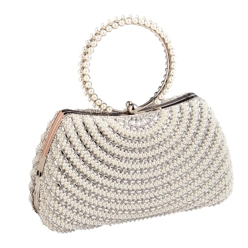 Pochette soirée perles pour femme avec sac à main polyester léger sécurisé
