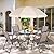 Vongrasig 6 Pieces Folding Patio Dining Set, All Weather Small Metal Outdoor Table and Chairs Set, Patio Furniture Set w/Umbrella, Glass Table & 4 Folding Chairs for Garden, Lawn, Backyard, Brown