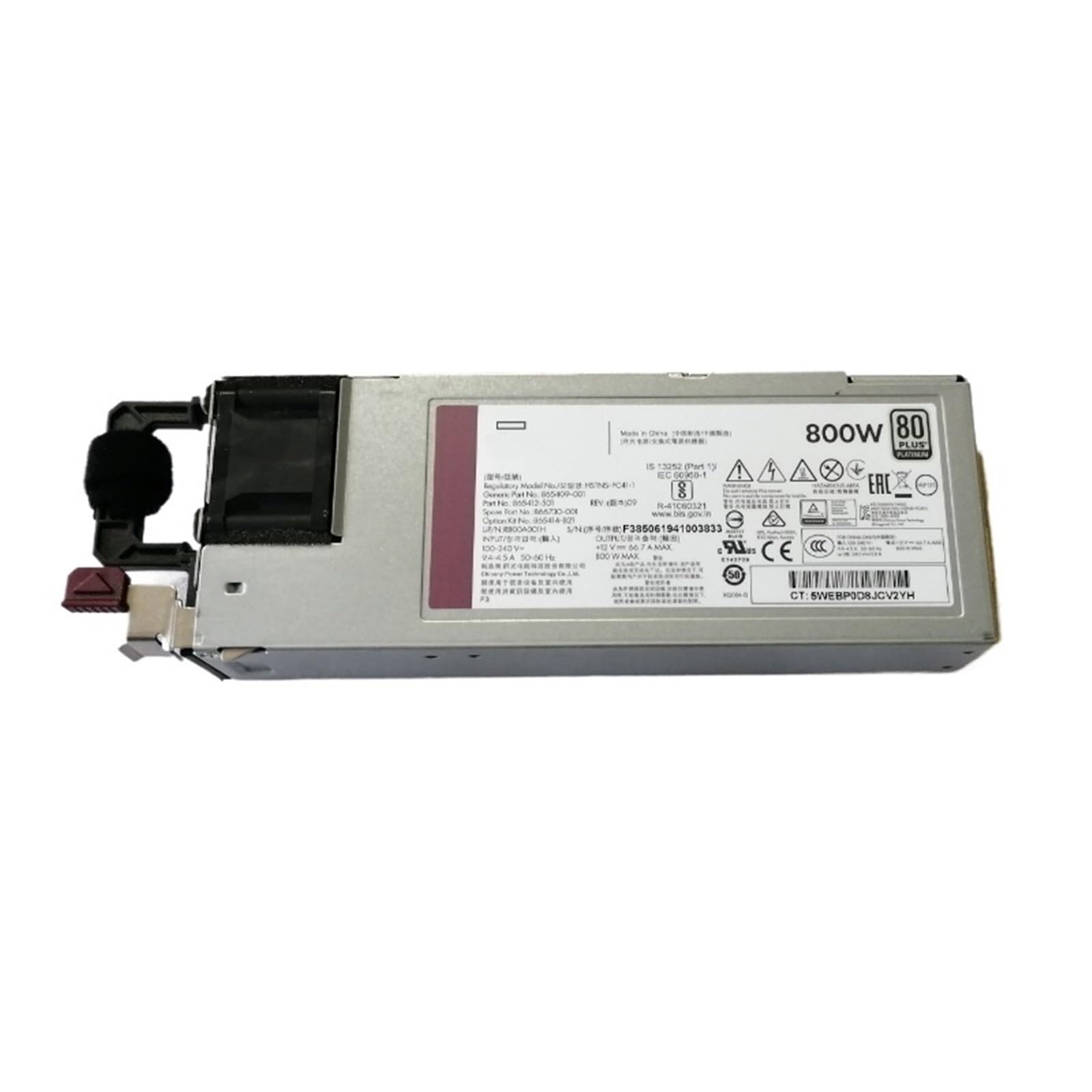 Alimentation 865414-B21 HSTNS-PC41 haute efficacité 800W G10