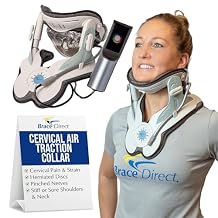Brace Direct Cervical Traction Collar - Portable Neck Decompression Device with Electric Pump for Herniated Discs Pinched Nerves Stiff Neck